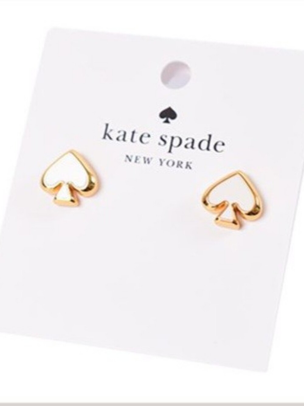 Kate Spade Heritage Spade White Stud Earrings NWT